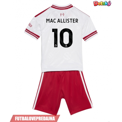 Lacne Dětský Futbalové dres Liverpool Alexis Mac Allister #10 2026-27 Krátky Rukáv - Preč (+ trenírky)